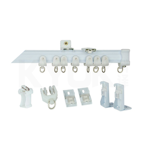 Supports muraux en aluminium <span class=keywords><strong>pour</strong></span> <span class=keywords><strong>rail</strong></span> de <span class=keywords><strong>rideau</strong></span>, blanc ivoire, double support de plafond/capsules de <span class=keywords><strong>rideau</strong></span>/glissières de <span class=keywords><strong>rideau</strong></span> - Product Image 1