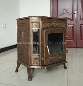 China supplier wood burning heating stove, doubles doors wood fireplace BSC335-2