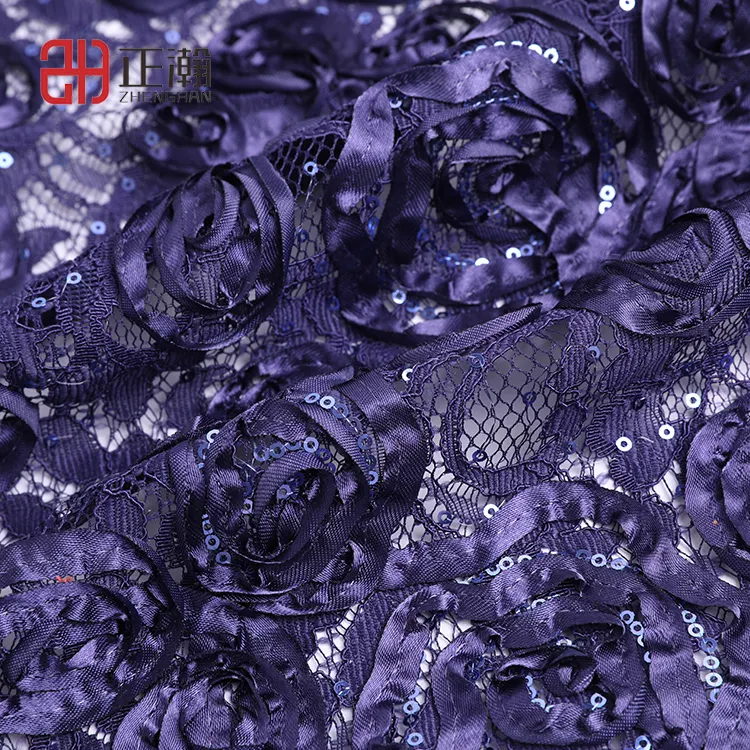 ZH18-E0780-1 # Projeto Quente flor do laço de tecido bordado tecido de renda