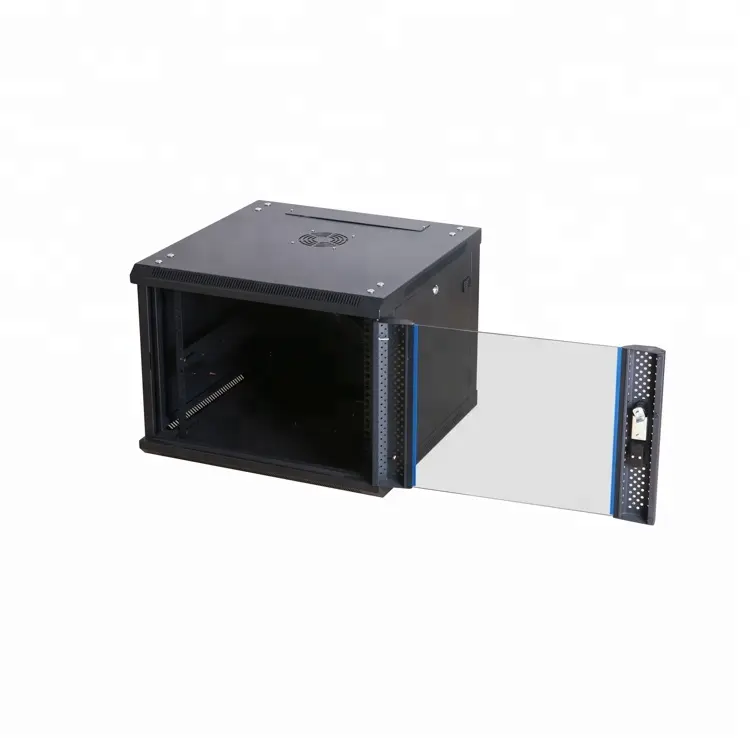 19 "wall mount rack met glazen deur hoge ventilatie