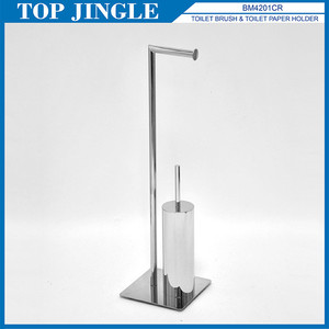 Brosse de toilette en fer forgé et porte-rouleau de papier en forme de branche blanche - Product Image 6