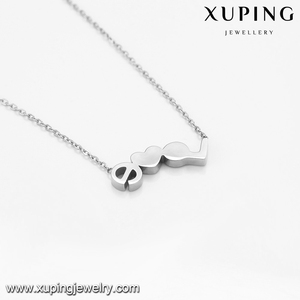 Collar con abalorio de corazón grabado de acero inoxidable, joyería de moda, venta al por mayor, 43516 - Product Image 3