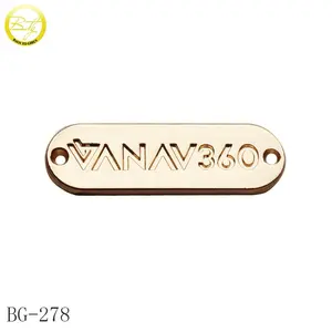 Custom label logos design metal letter tag shawl clothing name hang tag for Malaysia