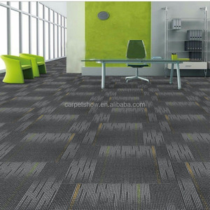 Alfombra de oficina Modular de nailon 100%, máquina de azulejos, pila de bucle con mechones, patrón de rayas abstractas, alfombra de suelo de espacio comercial para Hotel - Product Image 2