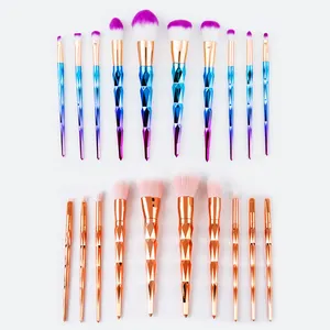 Bán Buôn 10 Cọ Trang Điểm Nhãn Hiệu Riêng Long Lanh Cầu Vồng Mỹ Phẩm Unicorn Makeup Brush