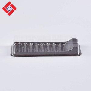 Pla Disposable Pet Black <strong>Plastic</strong> Rectangular Divided <strong>Dessert</strong> Sushi <strong>Tray</strong> Sushi Box With Lid,<strong>plastic</strong> Round Transparent Food,fruit - Product Image 5