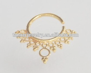 De oro de la moda de la <span class=keywords><strong>nariz</strong></span> piercing 14g, 16g <span class=keywords><strong>clip</strong></span> en falso tabique anillo - Product Image 1