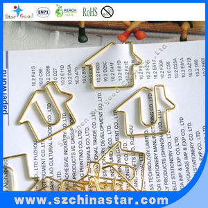 Lindo color dorado <span class=keywords><strong>casa</strong></span> forma clips de papel - Product Image 1