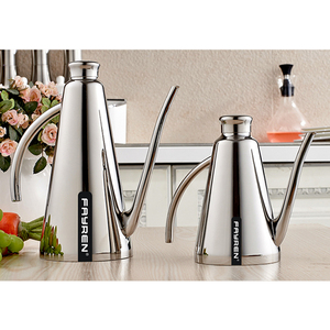 contenedor de almacenamiento de botella de aceite de oliva puede "drizzler" cruet goteo libre pico de acero inoxidable oilcan - Product Image 5