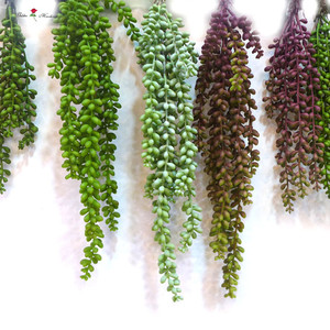 QSLH277C-Colgante de planta de perlas de plástico sintético para decoración de fondo