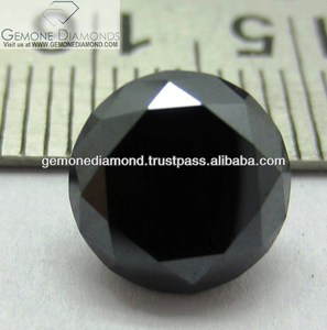 Véritable Moissanite ronde de couleur noir de jais coupe brillante à prix réduit Moissanite noire à prix réduit - Product Image 3