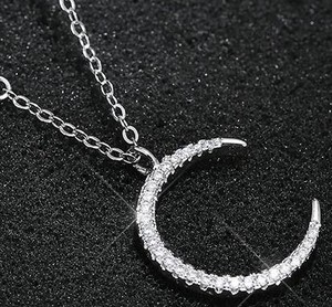 Nuovo Design <span class=keywords><strong>Collana</strong></span> con Ciondolo a Mezzaluna in <span class=keywords><strong>Argento</strong></span> Sterling 925 - Product Image 4