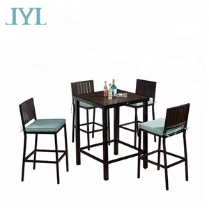 Set Taman Makan Luar Ruangan, Set Furniture Bar Aluminium