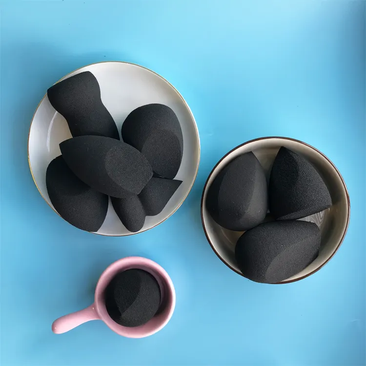 PU foam Unique luxury super soft black makeup sponge