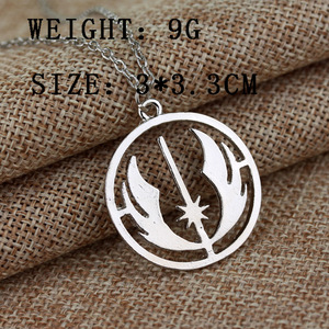 Nouveau collier de mode avec pendentif étoile <span class=keywords><strong>creuse</strong></span>, ordre Jedi, film Star Wars - Product Image 4