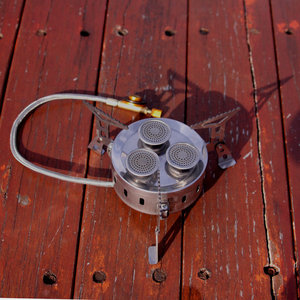 SRDWOSステンレス鋼ポータブル3バーナーキャンプハイキングバックパッキング用屋外ガスストーブ - Product Image 2