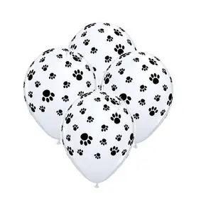 Globos con estampado de pata de Mascota, suministros de decoración para fiesta de cumpleaños, 12 pulgadas, látex