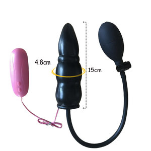 핫 세일 여성용 자위기구 유연한 딜도 대형 딜도 블랙 솔리드 애널 플러그 진동 애널 플러그 - Product Image 4