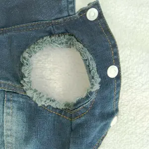 Colete jeans retrô para cachorros, jaqueta de denim