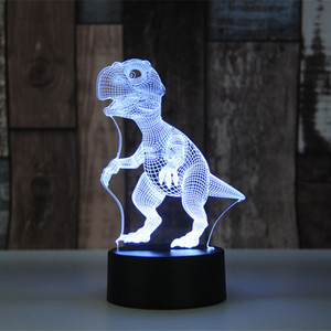 Đèn Ngủ Khủng Long 3D Đèn Bàn Cảm Ứng, Đèn Ảo Ảnh Quang Học 3D 7 Màu Elsley Với Acrylic Flat & USB Cabler - Product Image 5
