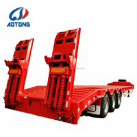 Schwerlasttransport Gooseneck-Tieflader 3-Achsen 60-Tonnen Tieflader-Anhänger mit Leiter