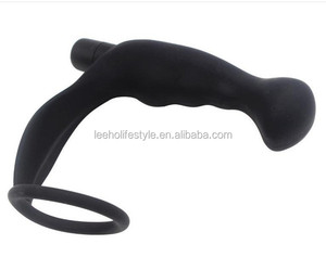 Male <strong>G</strong>-<strong>spot</strong> Toys Prostate Black Prostate Massager Anal <strong>Vibrator</strong> with <strong>Finger</strong> Ring - Product Image 4