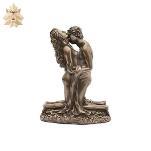 Escultura de metal moderna para hombre y mujer, escultura de bronce desnuda, estatua erótica de latón NT-11277