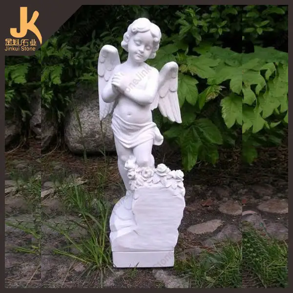 JK White Whispering Angel Garden Statue