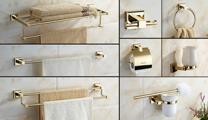 Set di <span class=keywords><strong>Accessori</strong></span> per <span class=keywords><strong>Bagno</strong></span> in Ottone Spazzolato Ecologico e Facile da Pulire per Hotel e Appartamenti - Product Image 3