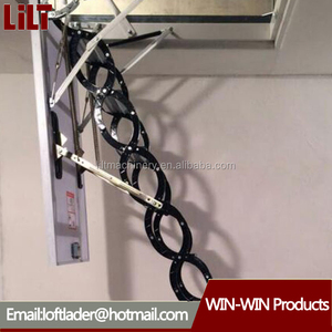 <span class=keywords><strong>Escalier</strong></span> duplex intérieur au design moderne, échelles pliantes en acier pour grenier, <span class=keywords><strong>main</strong></span> <span class=keywords><strong>courante</strong></span> rétractable, escaliers rétractables pour matériaux de construction - Product Image 4