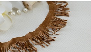 High Quality Cheap 45mm White Brown Black Suede Leather Tassel <strong>Fringe</strong> <strong>Trim</strong> for Bags and Clothings - Product Image 4