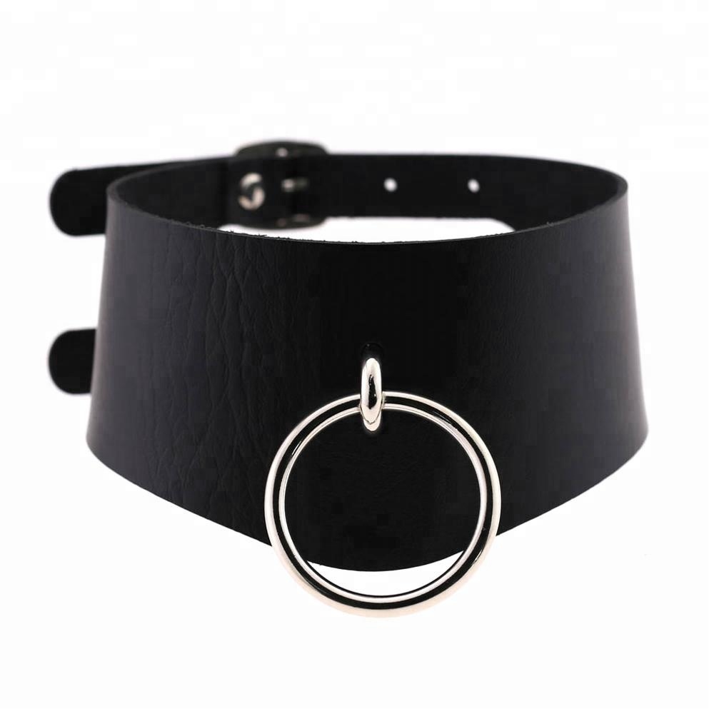 Punk Collana Del Collare Del Choker O Ring BDSM Bondage In Pelle Collare Schiavo