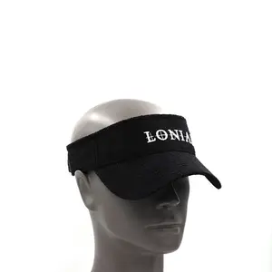 Custom made black terry transparent hat towel open top hat visor
