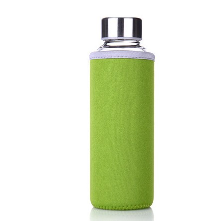 Popular Custom Borosilicate Glass Water Bottle With Sleeve Water Drinking Bottle