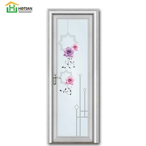 Ultima porta di vetro disegni oscillare open bagno porta in alluminio con la Cina prezzo a buon mercato
