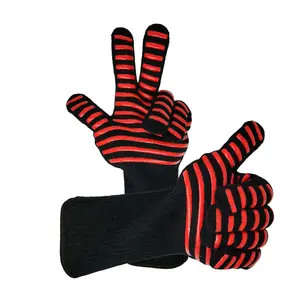 Hot sale Professional Fire Proof Silicone Insulated Barbecue Oven Mitts gloves