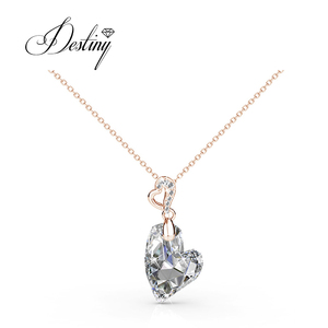 Puramente corazón colgante dulce corazón <span class=keywords><strong>gargantilla</strong></span> collar adornado con cristales <span class=keywords><strong>Swarovski</strong></span> 925 plata esterlina Daisini collar - Product Image 4