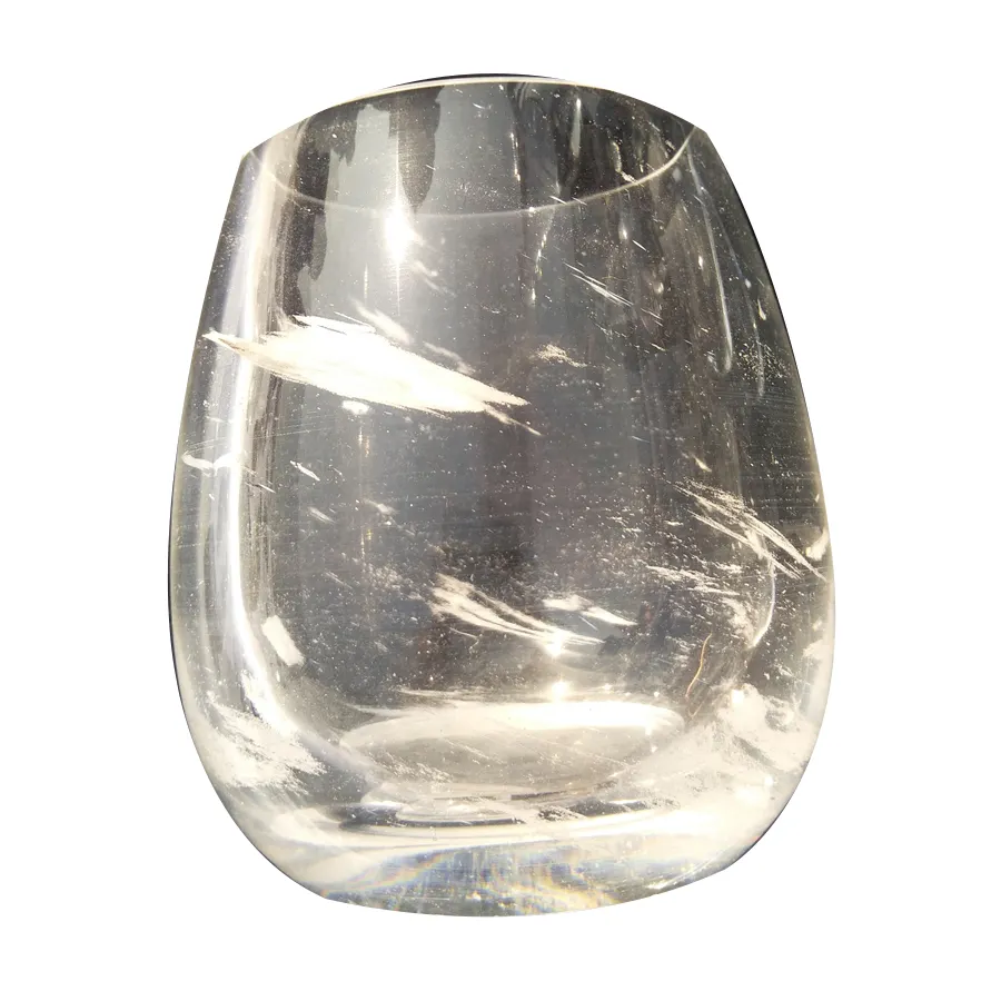 Atacado mão esculpida alta qualidade cristal de quartzo transparente copo