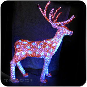 Décoration de cerf en acrylique de Noël 3d brillant, grande lumière de renne de Noël d'extérieur grandeur nature - Product Image 2