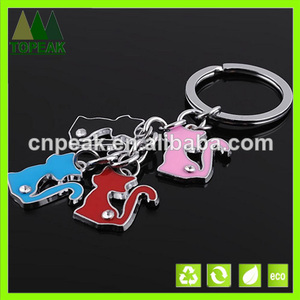 colorido encantos lince del gato de metal llavero llavero logotipo personalizado - Product Image 1