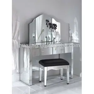 Alle Mirrored Moderne Console Tafel Met 2 Laden/Gespiegeld Kaptafel/Hal Tafel