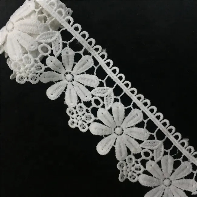 Bianco ricamato netto del merletto del nastro del mestiere decorativo indiana del merletto assetto Per Il Vestito A Casa Fai Da Te