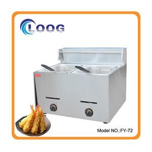 Fábrica Al Por Mayor Tipo De Gas Freidora Comercial/Doble Pan Freidoras en Venta - Product Image 1