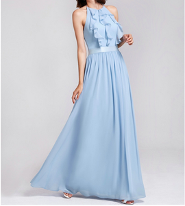 <span class=keywords><strong>Robe</strong></span> <span class=keywords><strong>longue</strong></span> à volants, sans manches, col licou, pour femme, tenue pour dame élégante, 2022 - Product Image 3