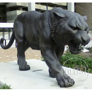 Plaza o Plaza, decoración al aire libre, tamaño natural, estatua de Tigre, escultura que camina en bronce