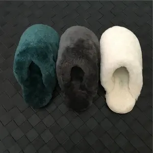 Women fashionable stable quality plush fur slides flip flops fur slide vendor
