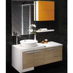 Lavabo <span class=keywords><strong>de</strong></span> <span class=keywords><strong>salle</strong></span> <span class=keywords><strong>de</strong></span> bains en bois massif, blanc et laque - Product Image 1