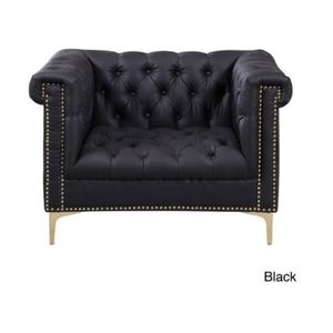 Sillón moderno de lujo de terciopelo con respaldo alto, silla de acento de madera - Product Image 4