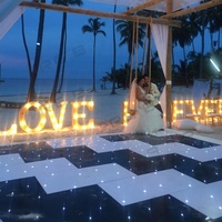 Piste de danse LED portable Starlit 2ft*2ft avec étoiles scintillantes pour événements de mariage