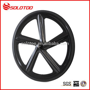 carbono <span class=keywords><strong>total</strong></span> 5 fijo ha hablado del engranaje de la rueda clincher 66mm 700c juego de ruedas de la pista al por mayor - Product Image 1